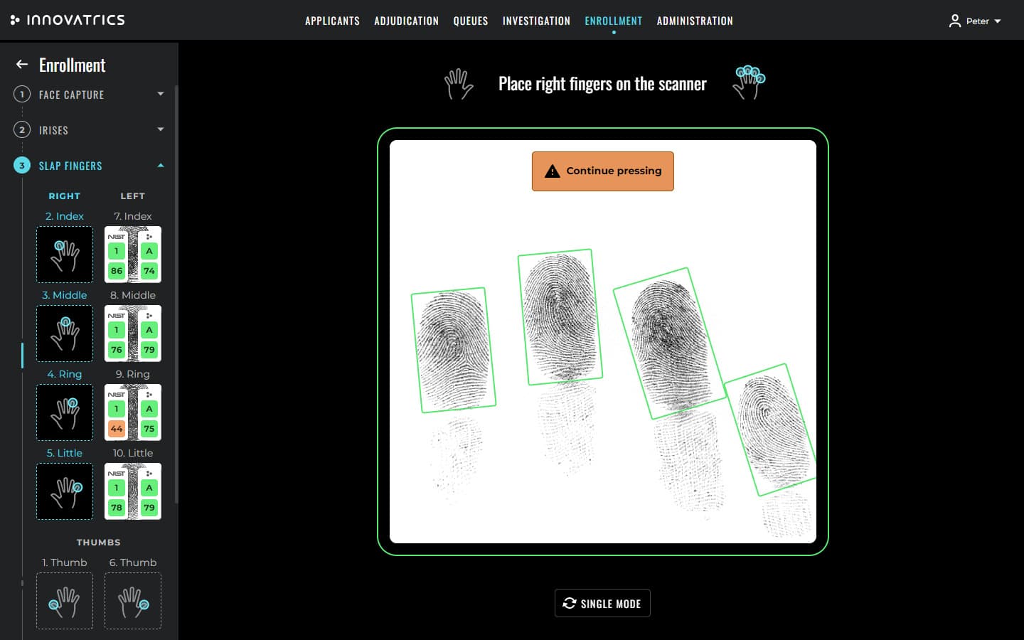 Fingerabdruckscans